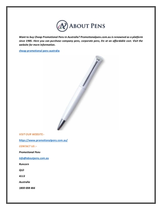 Cheap Promotional Pens Australia  Promotionalpens.com.au