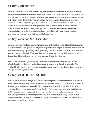Yeşilköy Veteriner Kliniği