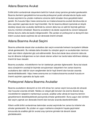 Adana Boşanma Avukatı