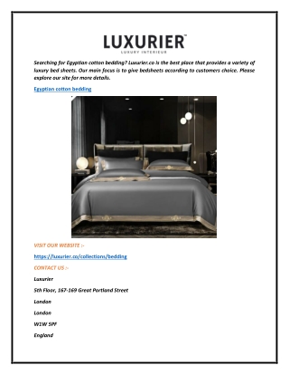 Egyptian Cotton Bedding  Luxurier.co