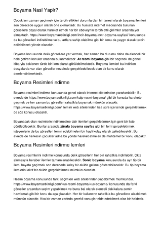 Boyama Nasıl Yapılır?