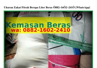 Ukuran Zakat Fitrah Berapa Liter Beras