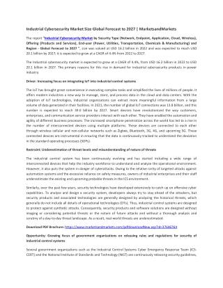 Industrial Cybersecurity Market