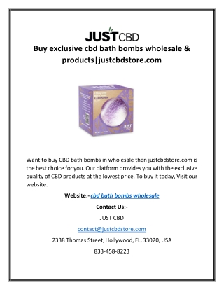 Buy exclusive cbd bath bombs wholesale & products|justcbdstore.com