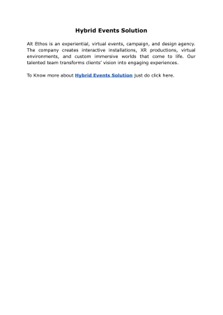 Hybrid Events Solution