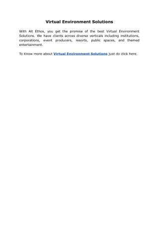 Virtual Environment Solutions