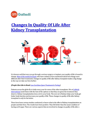 Changes In Quality Of Life After Kidney Transplantation