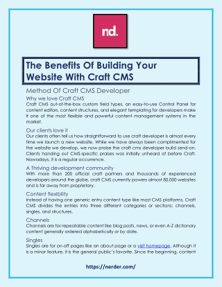 The Benefits Of Building Your Website With Craft CMS