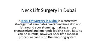 Neck Lift Surgery in Dubai