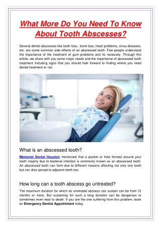What More Do You Need To Know About Tooth Abscesses