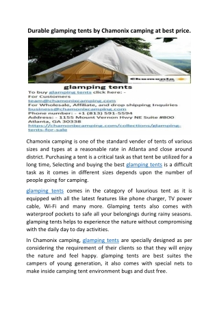 glamping tents