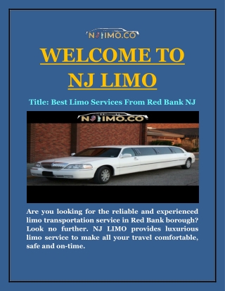 Best Limo Services From Red Bank NJ