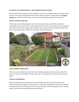 Four stips for Preparing Your Garden for winter from Clearance and Clean Up-converted