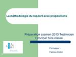 La m thodologie du rapport avec propositions