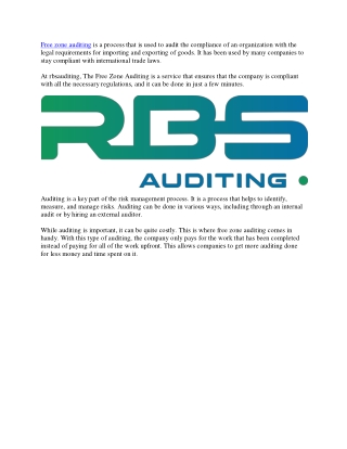Free zone auditing - rbsauditing