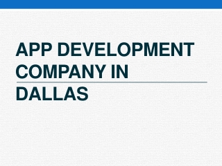 App Development Company in Dallas