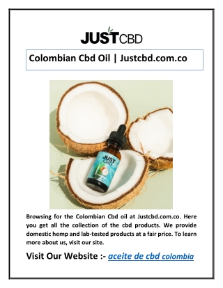 Colombian Cbd Oil | Justcbd.com.co