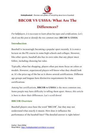BBCOR VS USSSA