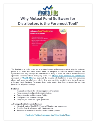 Why Mutual Fund Software for Distributors is the Foremost Tool
