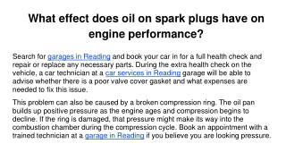 What effect does oil on spark plugs have on engine performance_