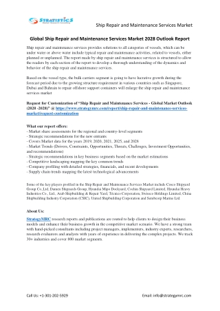Ship Repair and Maintenance Services Market Forecasts to 2028