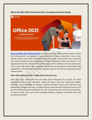 Microsoft Office 2021 Professional Plus: Everything a Business Needs