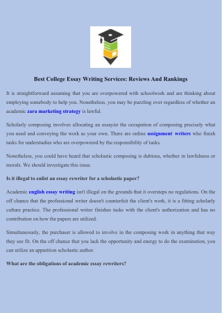 Best College Essay Writing Services Reviews And Rankings