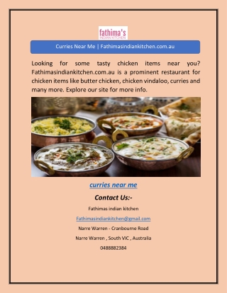 Curries Near Me | Fathimasindiankitchen.com.au