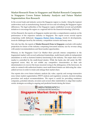 Best Market Entry Strategy Presentation for Singapore