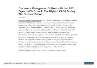 Disclosure Management Software Market Scope, Size, Share, Trends, Forecast by 20