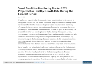 Smart Condition Monitoring Market Demand and Insights by 2026