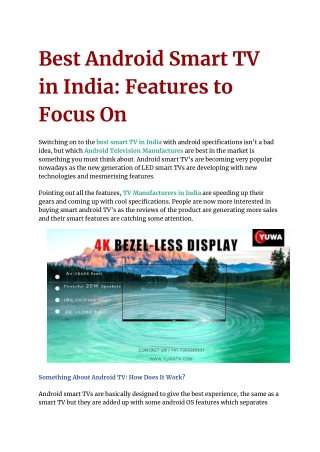 Best Android Smart TV in India_ Features to Focus On