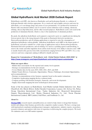 Global Hydrofluoric Acid Industry Forecasts Report Analysis
