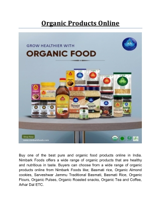 Organic Products Online