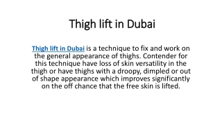 Thigh lift in Dubai