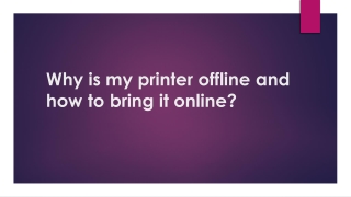 Why is my printer offline and how to bring it online?
