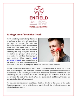 Taking Care of Sensitive Teeth