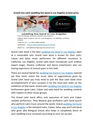 wedding live band In Los Angeles