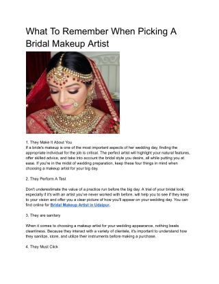 What To Remember When Picking A Bridal Makeup Artist