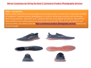 Attract Customers by Hiring the Best E-Commerce Product Photography Services