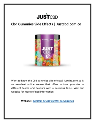 Cbd Gummies Side Effects | Justcbd.com.co