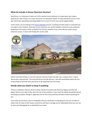 What do include in House Clearance Services-converted