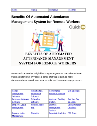 Benefits Of Automated Attendance Management System for Remote Workers