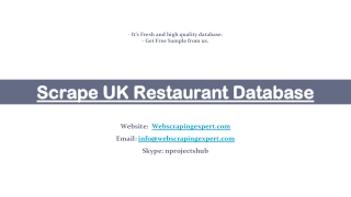 Scrape UK Restaurant Database