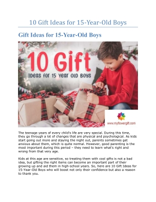 10 Gift Ideas for 15-Year-Old Boys
