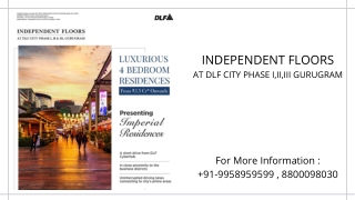 DLF Phase 3 Independent Floors, DLF Phase 3 Imperial Residences Price, 995895959