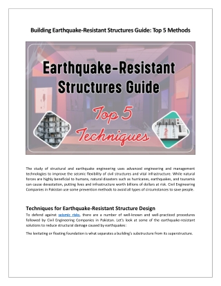 Building Earthquake-Resistant Structures Guide - Top 5 Methods