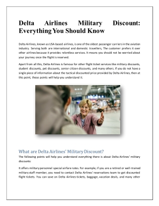 Delta Airlines Military Discount : Everything You Should Know