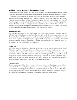 Trekking Tips For Beginners The Complete Guide