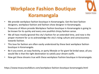 Workplace Fashion Boutique Koramangala